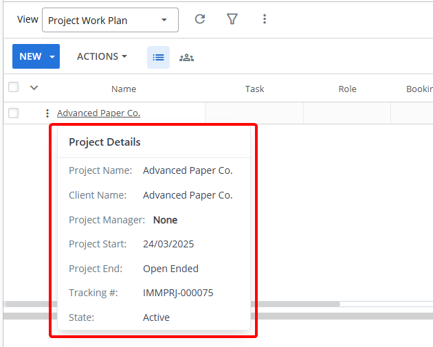 New Tooltips for Project, Resource Request, and Allocation Details, as well as Enhanced Tooltips Across Work Plans