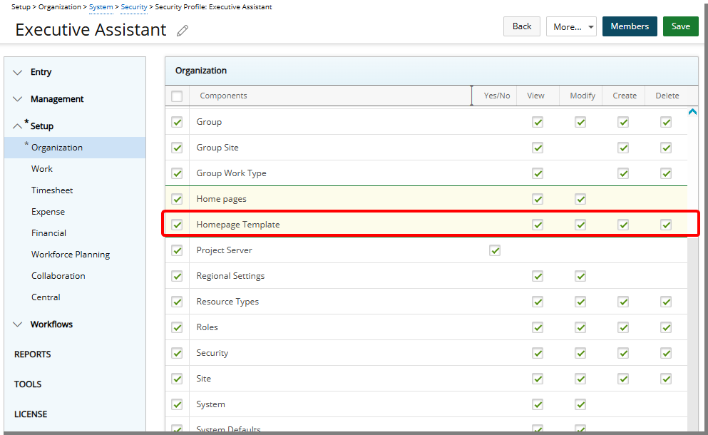 New Security Permission for Homepage Templates Designer