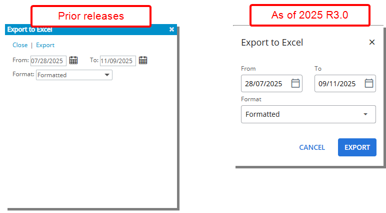 Improved Export to Excel Dialog Box
