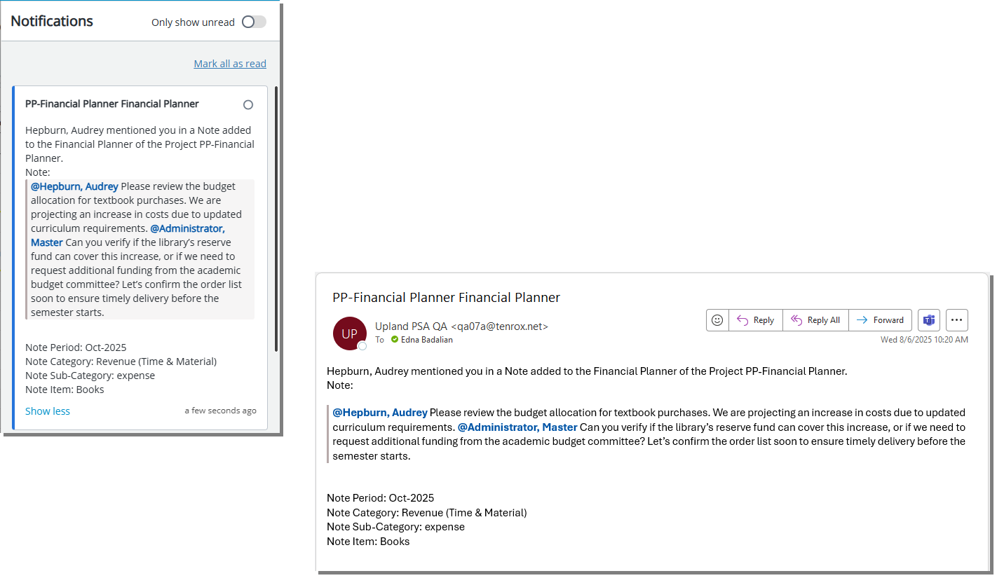 Mentioned users will receive a notification, ensuring they are aware of relevant updates or required actions.