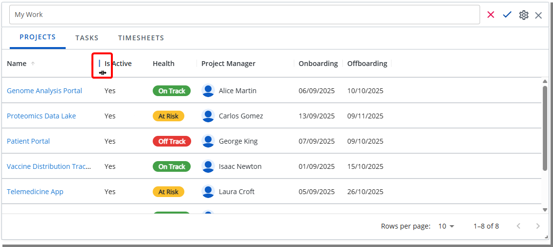 Configuration - Resize Column Widths