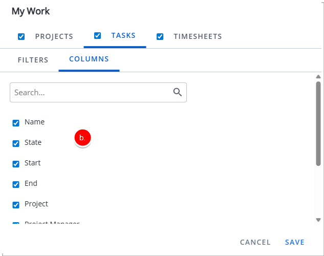 Configuration - Tasks tab