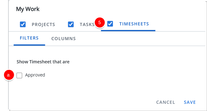 Configuration - Timesheets tab