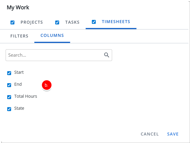 Configuration - Timesheets tab