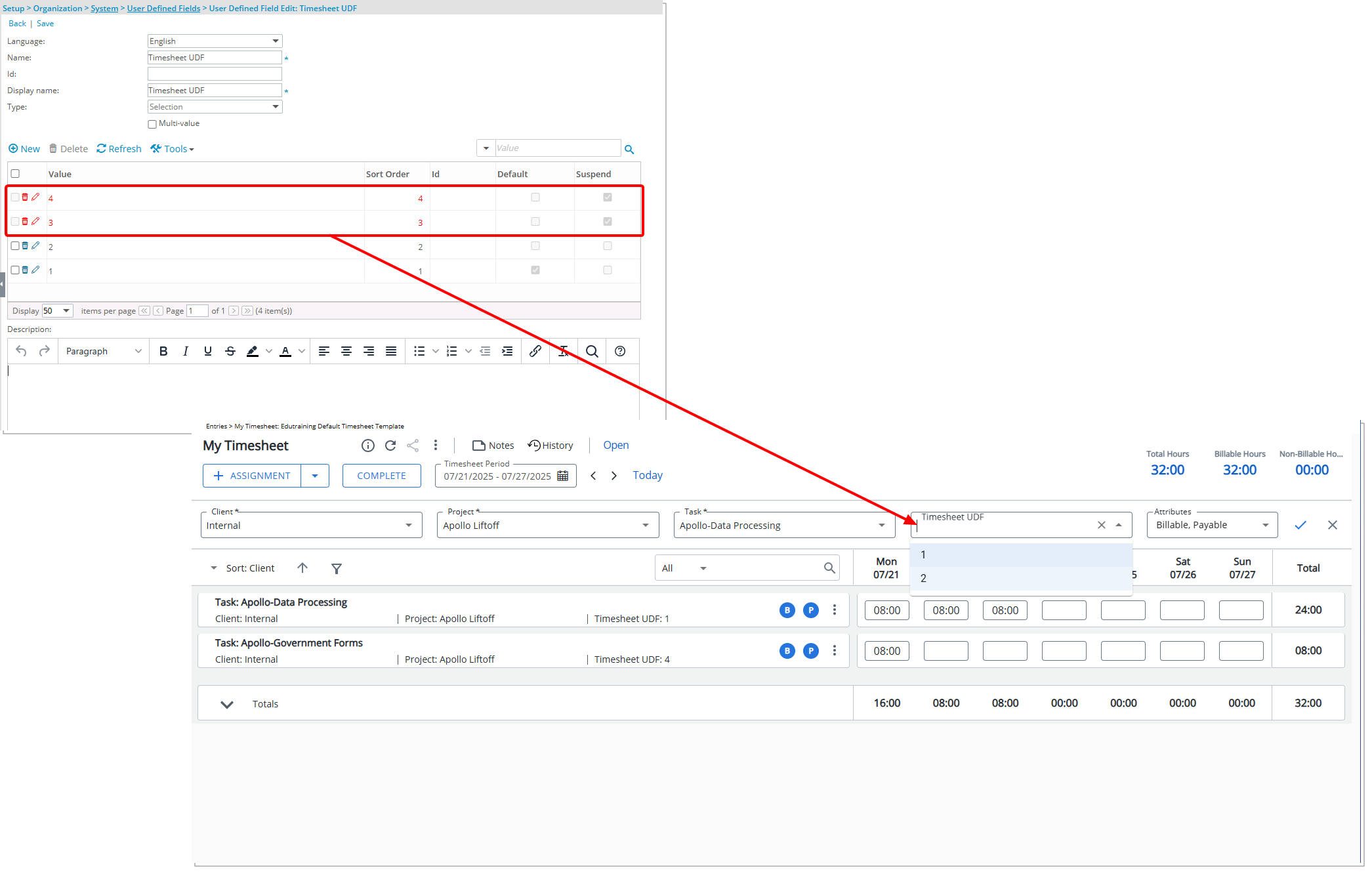 Prevent Time Entries Using Suspended Field Values