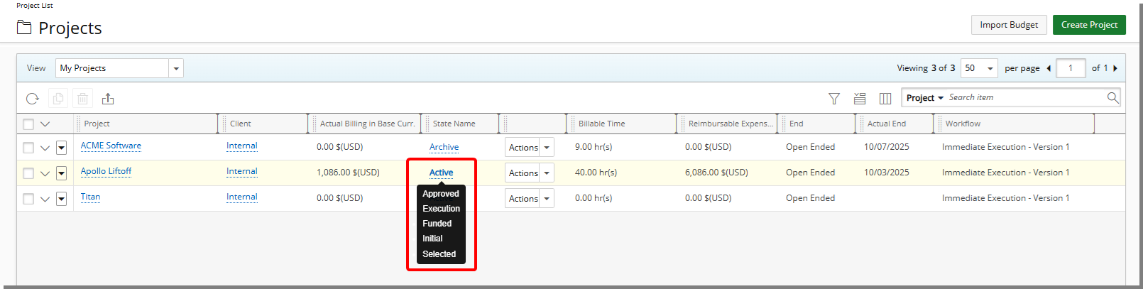  State Name column now includes a tooltip that displays a list of all State Attributes currently enabled in the active Workflow State, sorted alphabetically