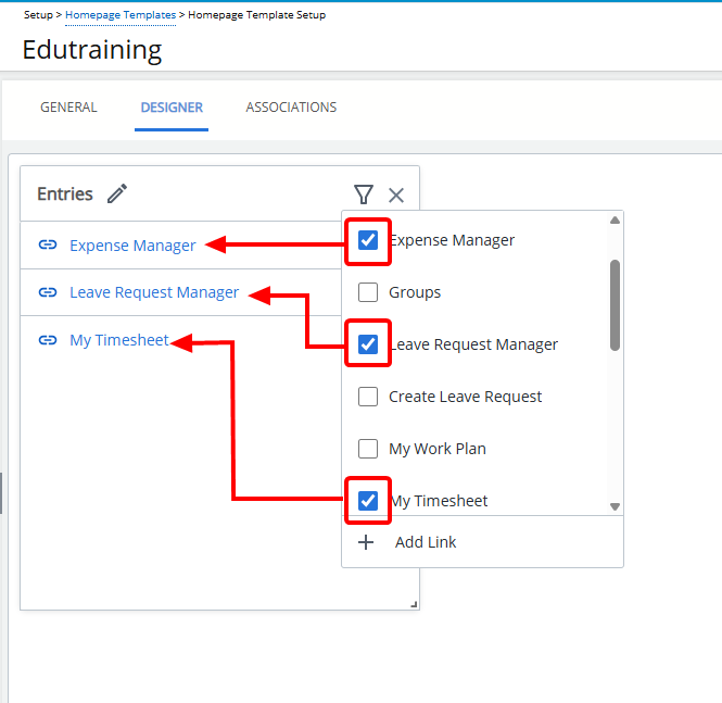 Configuration - Predefined Internal Links