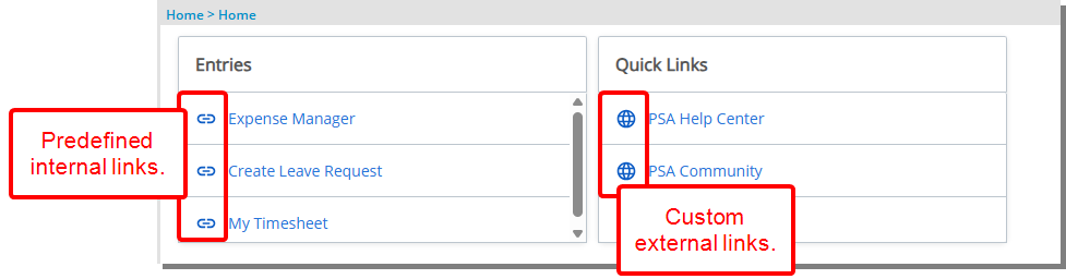 End User Experience - Quick Links