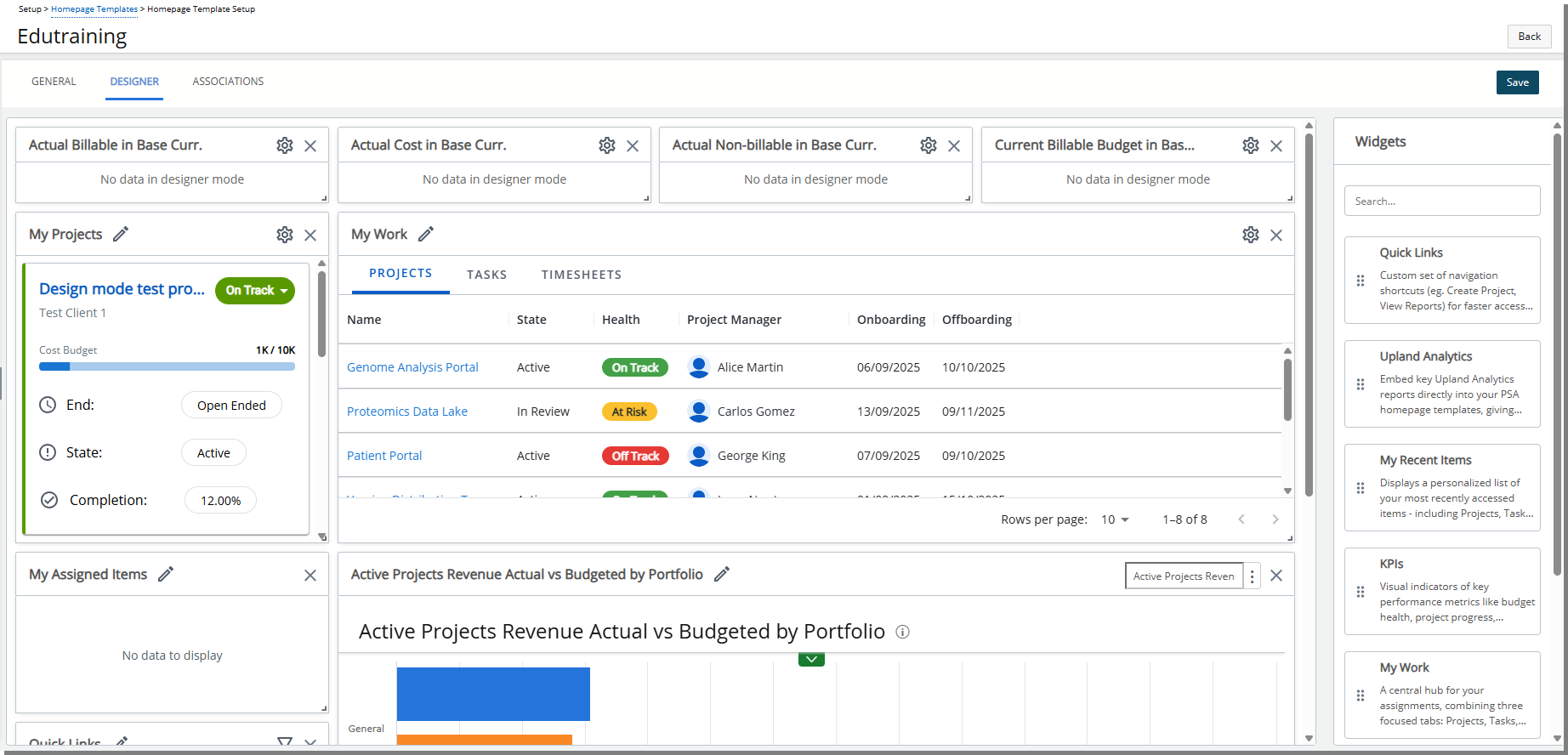 Widget Library Overview - Administrator Experience
