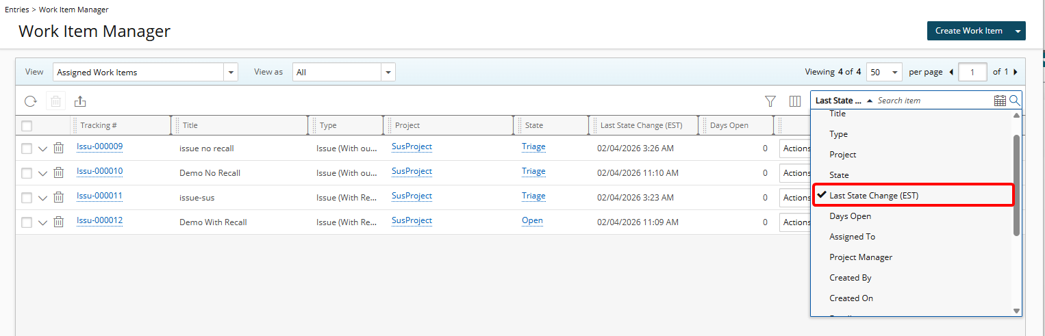 Filter the page by Last State Change.