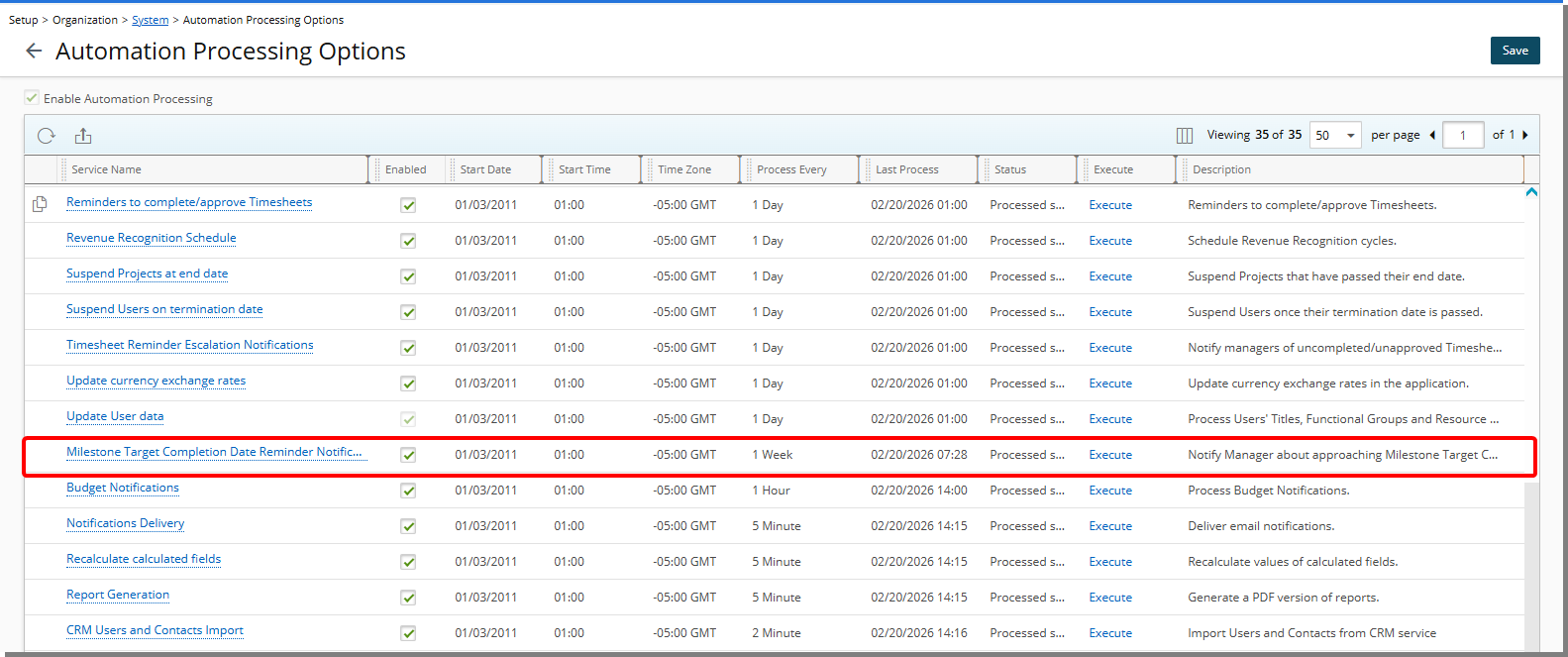 New Milestone Target Completion Date Reminder Notifications Automation Service