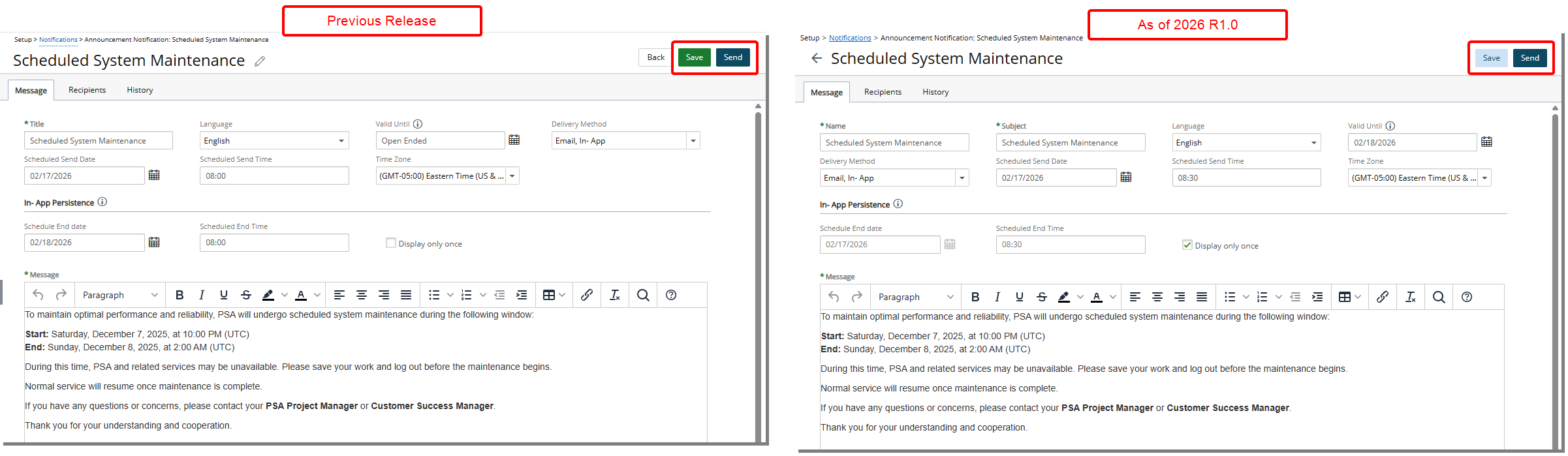 Example of Standardized Button Colors
