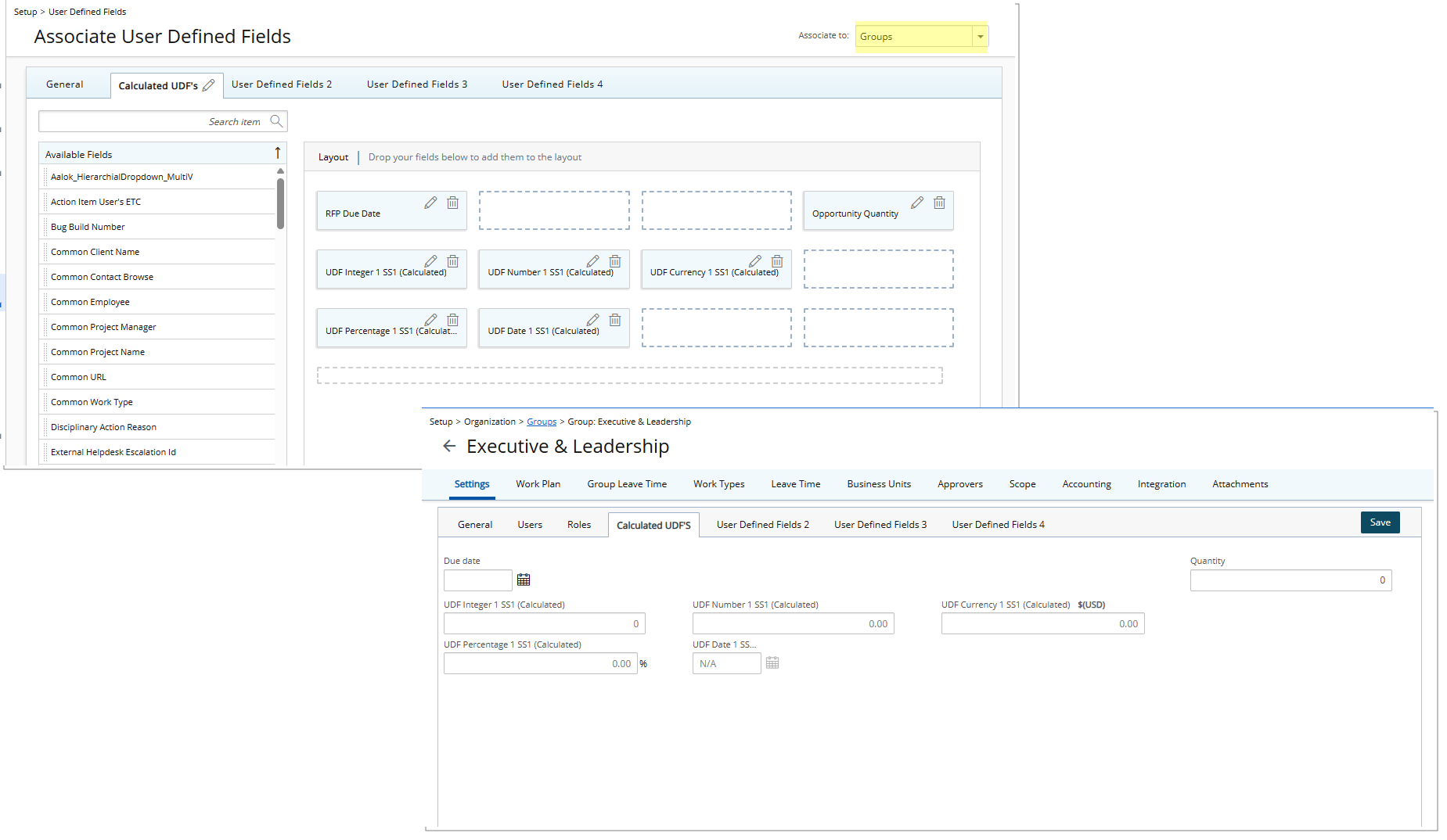 Fourth column has been added to the User Defined Fields Layout for the Groups