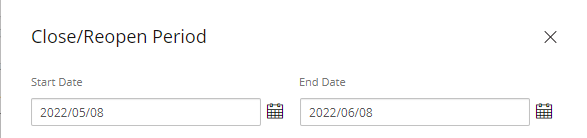 Review the Close / Reopen Period information