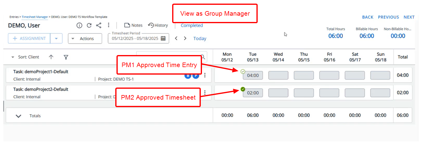 Improved Visibility for Partially Approved Timesheet Entries
