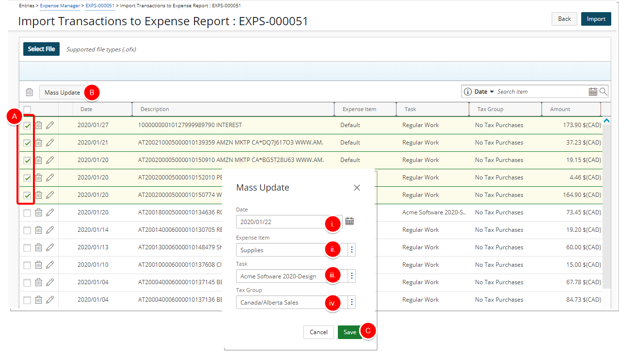 Update multiple Transactions