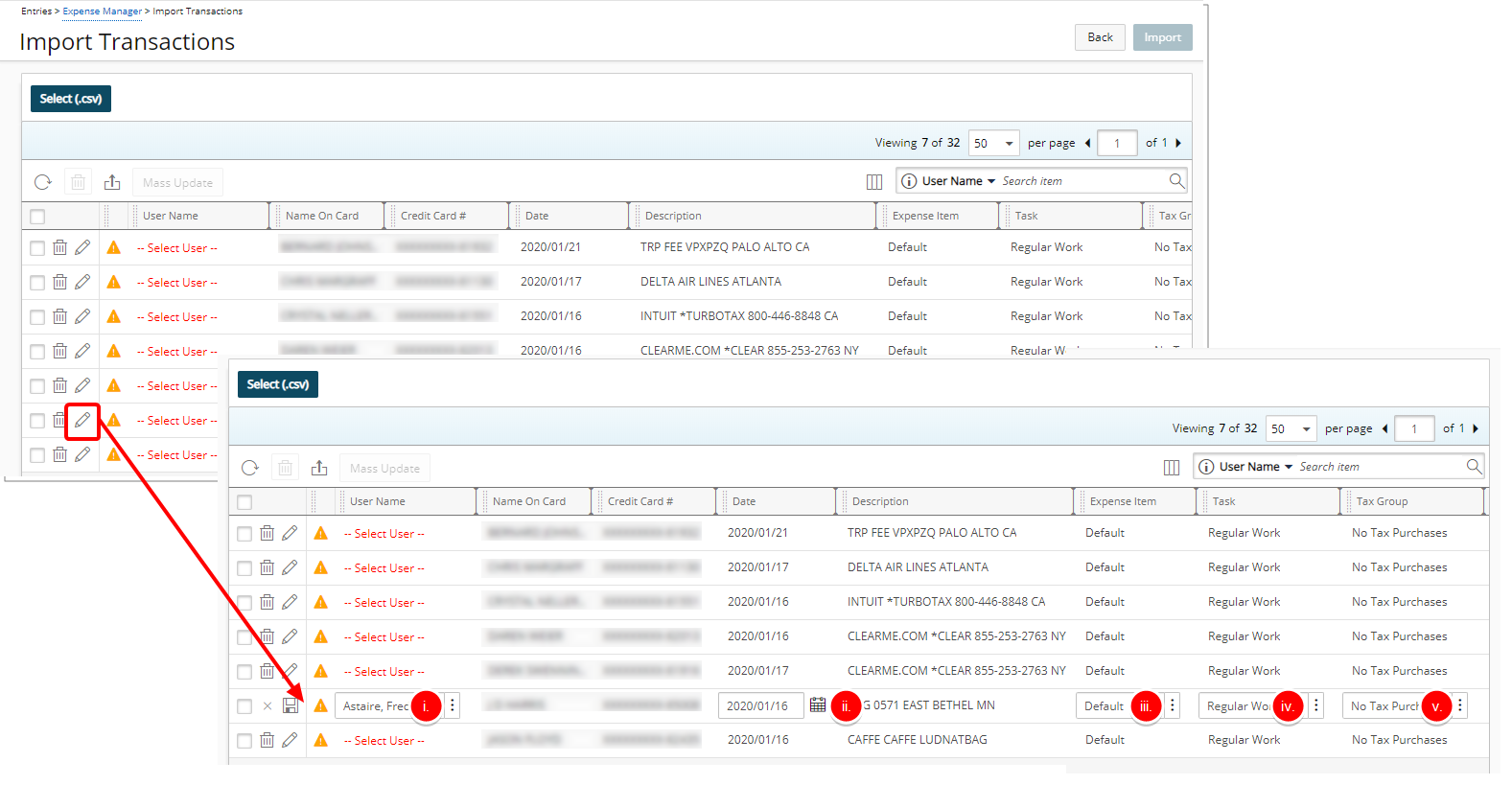 Update single Transaction