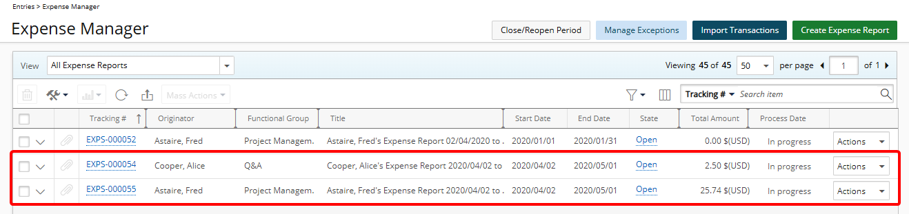 View Imported Transaction(s)