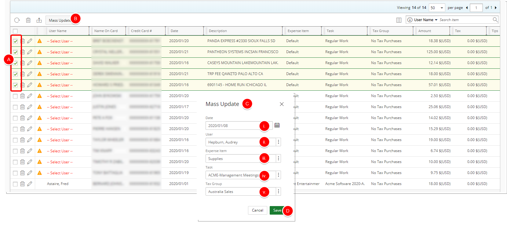 Update multiple Transactions
