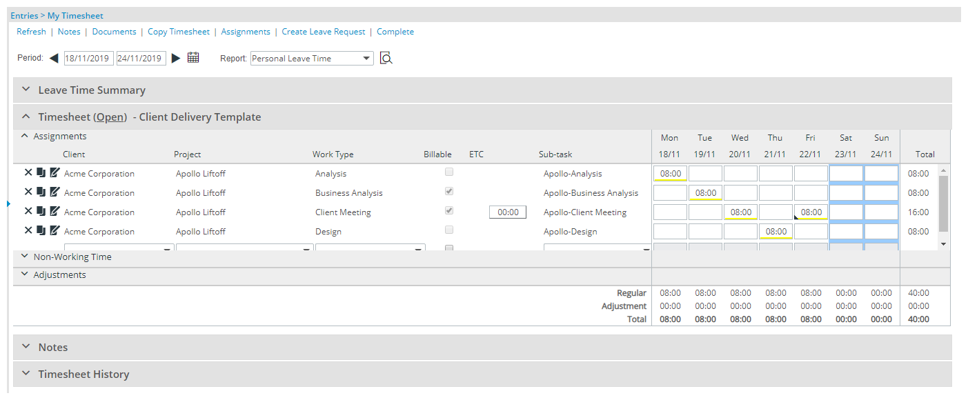 View My Timesheet