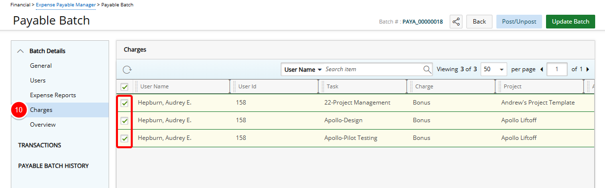 Select Expense Reports
