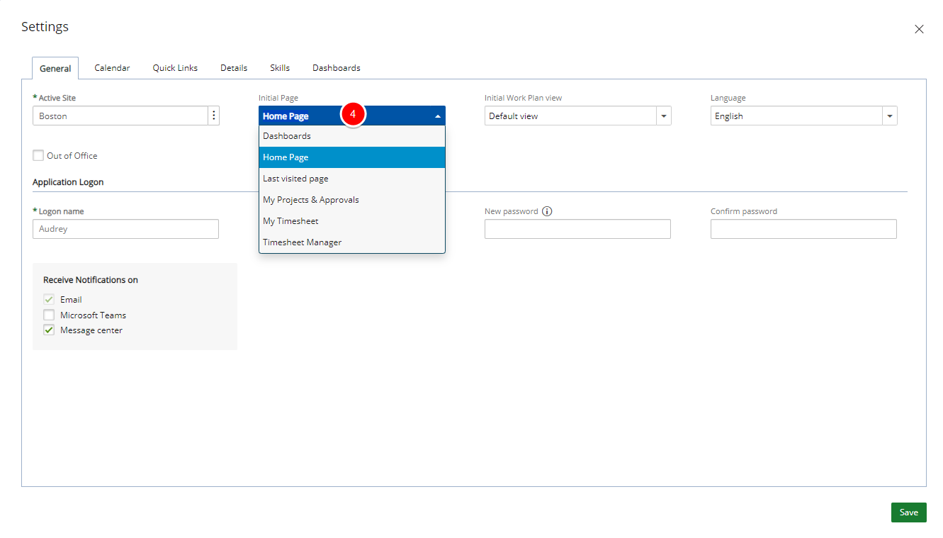 Select Settings