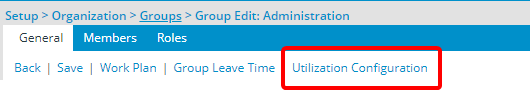 Click the Utilization Config link