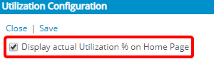 Click the Display Utilization Rate on Home Page option