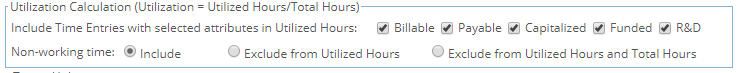 Select the Utilization Calculation options