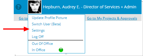 Select Settings