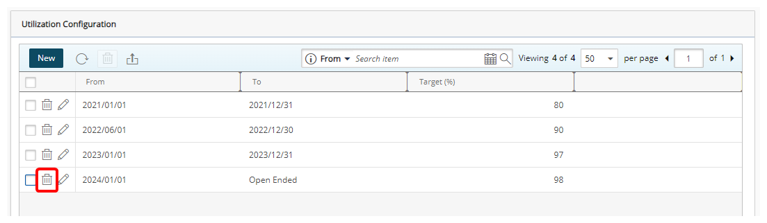 Click the Delete button