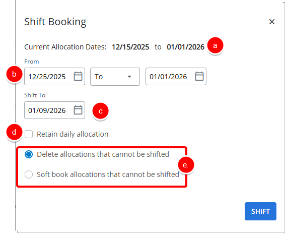  Shift a Booking