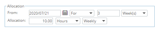 Set the Allocation details