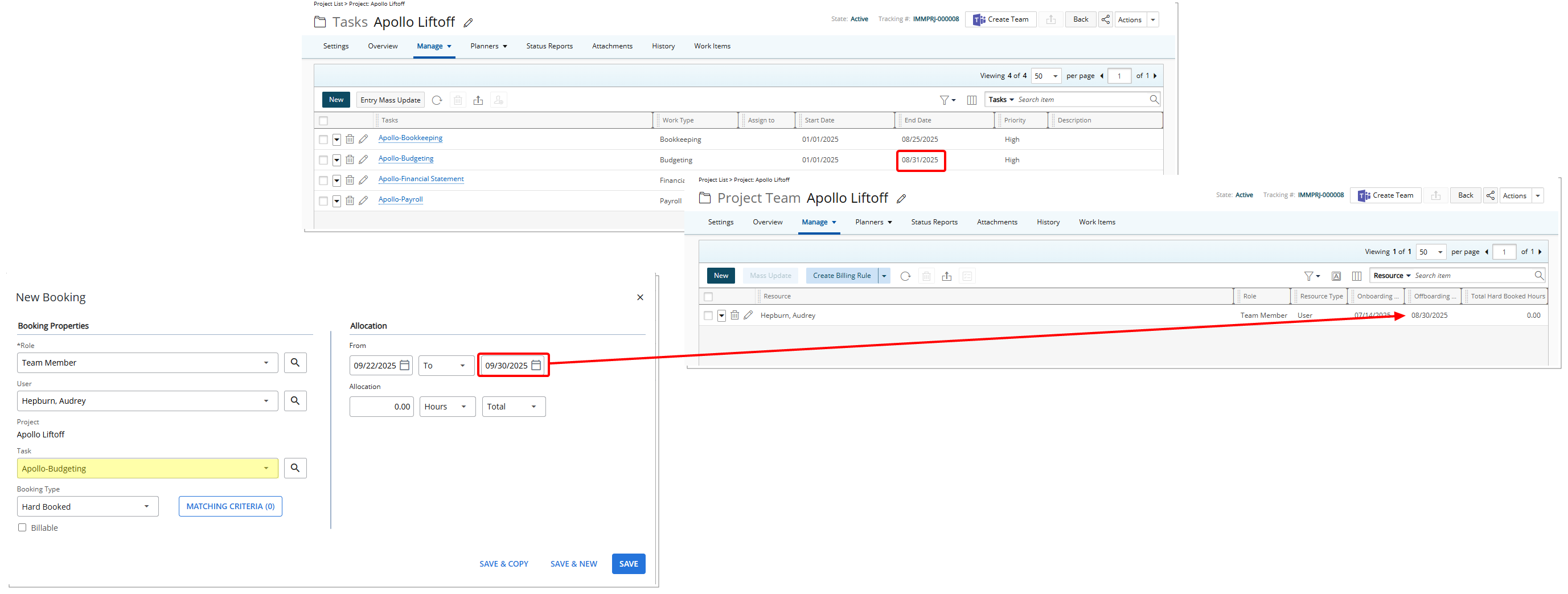 Allocation End Date = Resource Offboarding Date