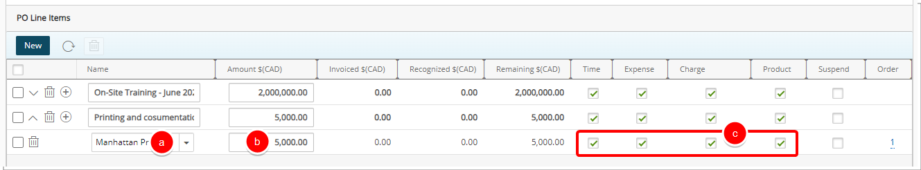 Select and enter the field information