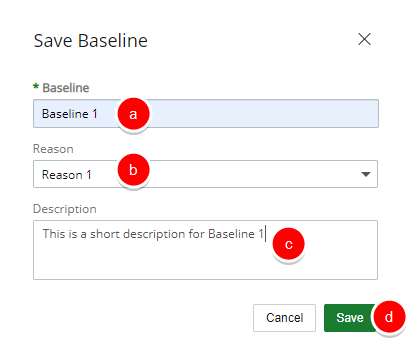 Enter Baseline information