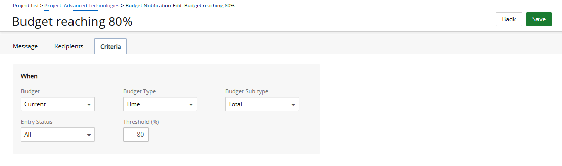 Set Up the Email Notification Criteria