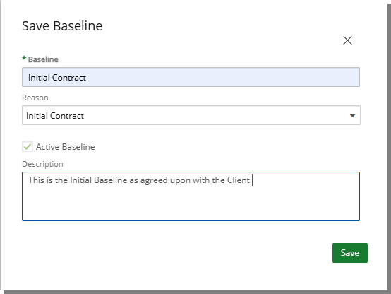 Save Baseline