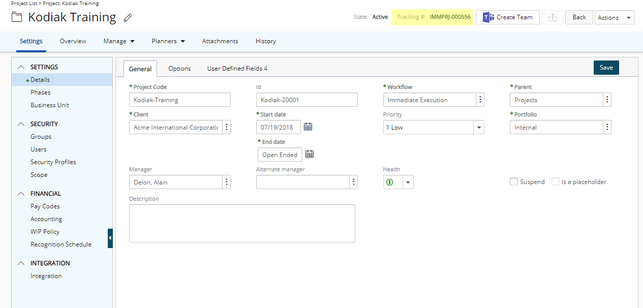 View the project in Edit mode