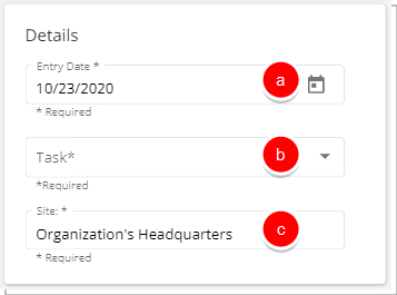 Enter required information