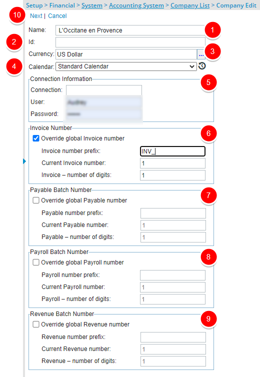 Entrez//sélectionner les informations requises
