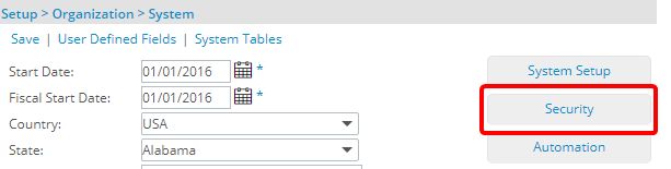 Cliquez sur le bouton Sécurité