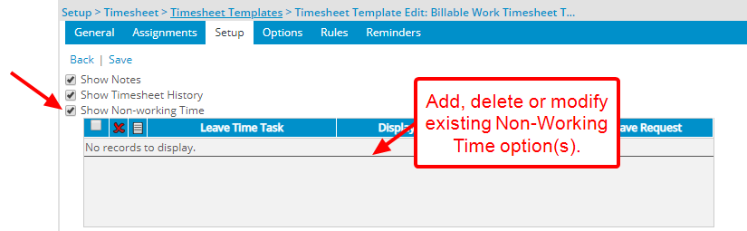 Ajout d'une option Temps chômé à la grille Temps chômé