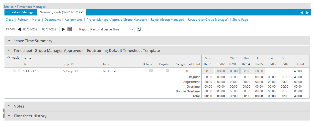 Afficher l'entrée attribuée et la transition