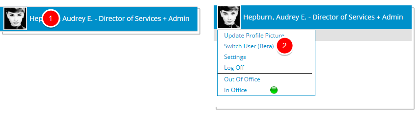Cliquez Changement d'utilisateur.