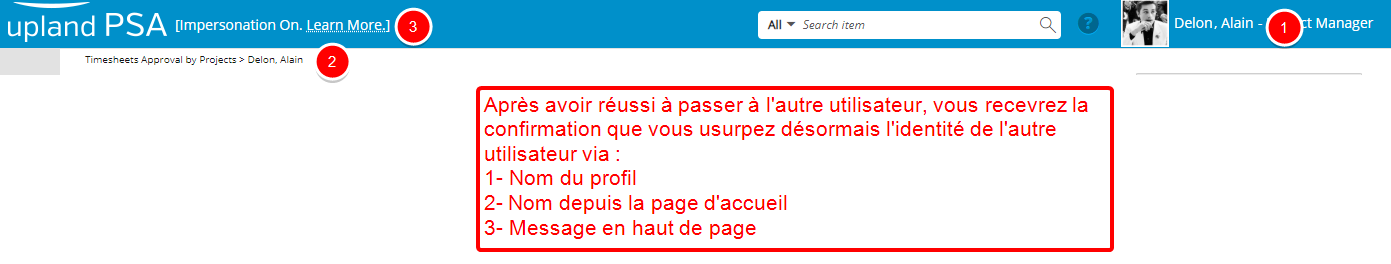 Sélectionnez l'utilisateur