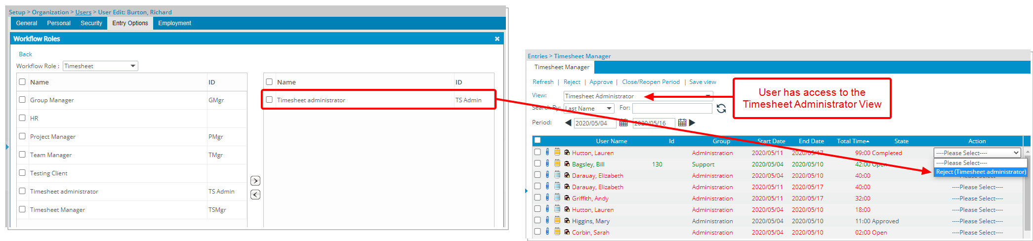 Sélectionnez l'utilisateur