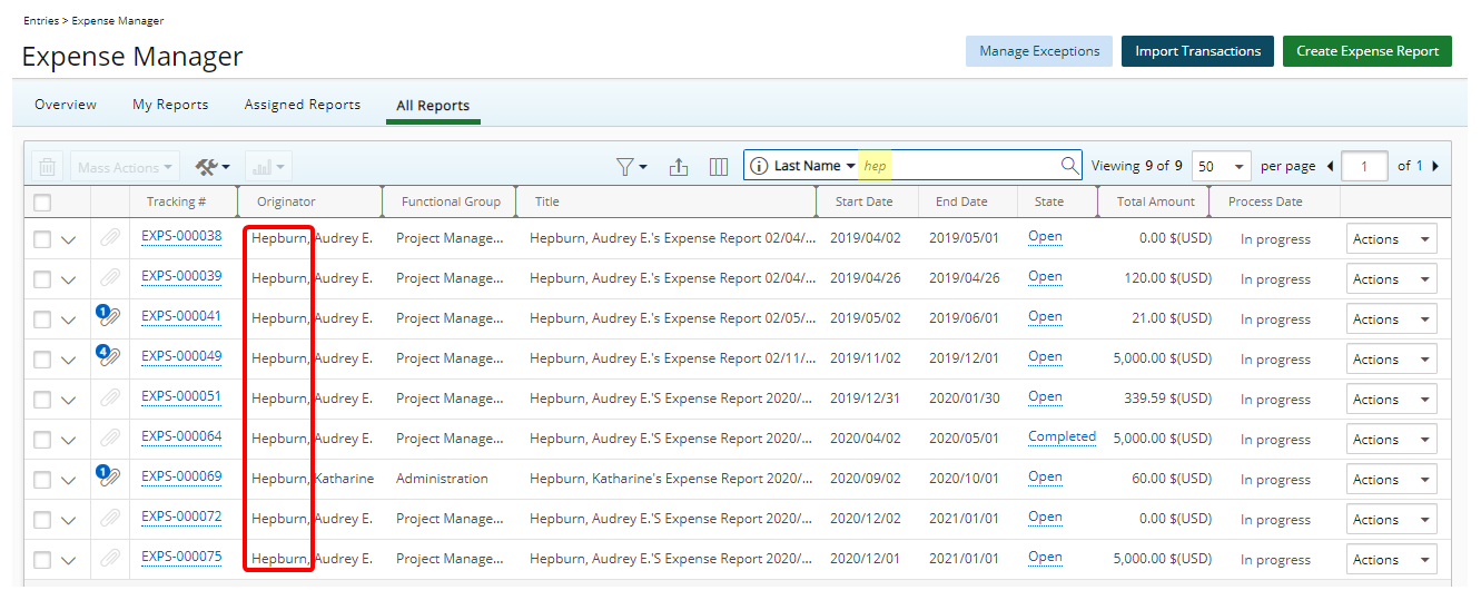 Afficher les résultats de la recherche