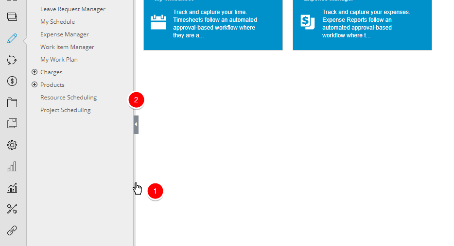 Réduire le menu de navigation