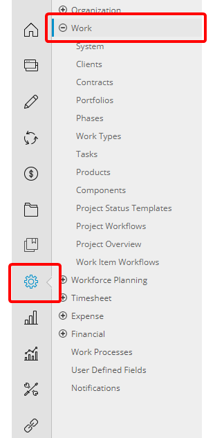 Afficher le menu de navigation avec le travail sélectionné